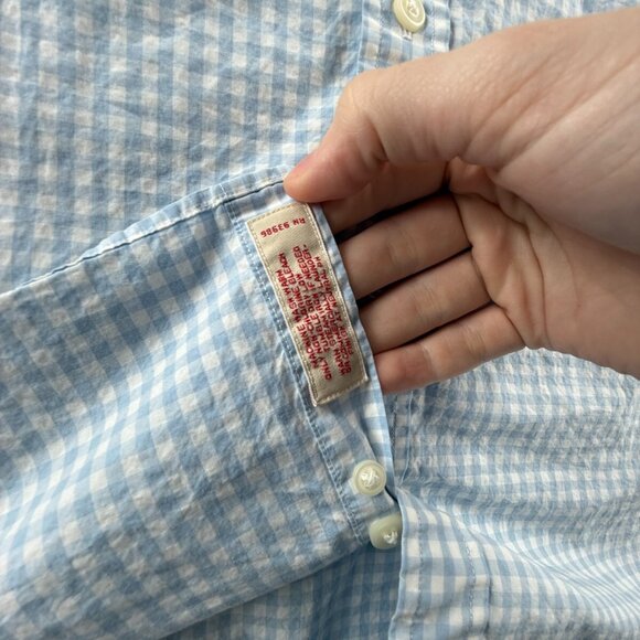Brooks Brothers Cotton Blue Medium Button-Down Check Men Shirt Long Sleeve Adult - Picture 11 of 14